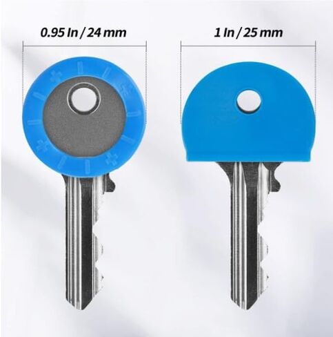 16 Pack Coloured Plastic Key Cap Labels and Identifier Covers for Standard Flat House Keys, 2 Styles in Saudi Arabia