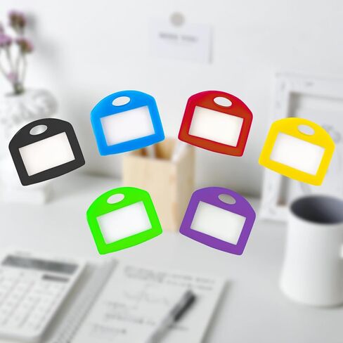 16 Pack Coloured Plastic Key Cap Labels and Identifier Covers for Standard Flat House Keys, 2 Styles in Saudi Arabia