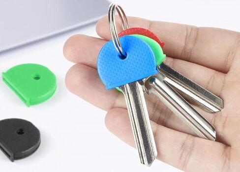 16 Pack Coloured Plastic Key Cap Labels and Identifier Covers for Standard Flat House Keys, 2 Styles in Saudi Arabia
