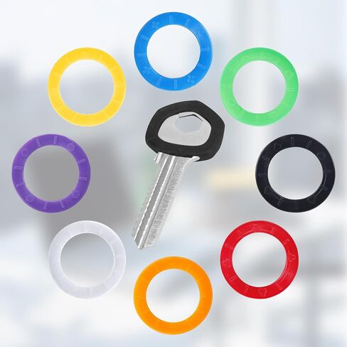 16 Pack Coloured Plastic Key Cap Labels and Identifier Covers for Standard Flat House Keys, 2 Styles in Saudi Arabia
