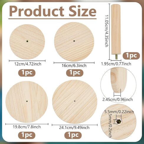 BENECREAT 4 Pcs Wood Pottery Molds, 4.7/6.3/7.8/9.5inch Ceramic Molds with Handle, Ceramic Clay Tool for Plate, Bowl, Slump Plate Forming Molds, DIY Crafts in Saudi Arabia
