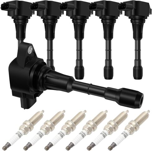 ASAPE 6 Ignition Coil Pack with 6 Spark Plugs for 2013 Infiniti EX37, FX37 (2008-2013), G37 (2011-2013), M37 (2014), Q50 3.7L - Replace UF617 in Saudi Arabia