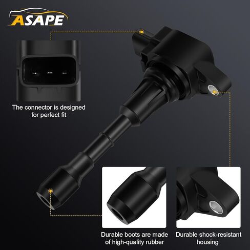 ASAPE 6 Ignition Coil Pack with 6 Spark Plugs for 2013 Infiniti EX37, FX37 (2008-2013), G37 (2011-2013), M37 (2014), Q50 3.7L - Replace UF617 in Saudi Arabia