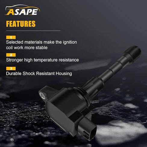 ASAPE 6 Ignition Coil Pack with 6 Spark Plugs for 2013 Infiniti EX37, FX37 (2008-2013), G37 (2011-2013), M37 (2014), Q50 3.7L - Replace UF617 in Saudi Arabia