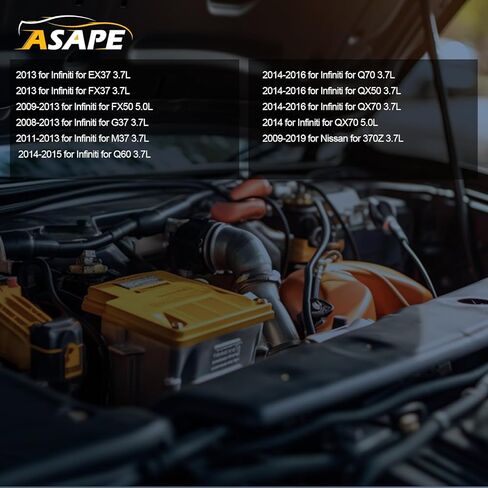 ASAPE 6 Ignition Coil Pack with 6 Spark Plugs for 2013 Infiniti EX37, FX37 (2008-2013), G37 (2011-2013), M37 (2014), Q50 3.7L - Replace UF617 in Saudi Arabia