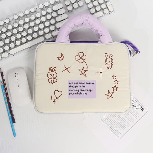 CYee Women Kawaii Preppy حقيبة كمبيوتر محمول عتيقة تحمل حقيبة كمبيوتر محمول غطاء جماليات Cutecore Tablet Liner Pouch (16 بوصة، أرجواني) in Kuwait