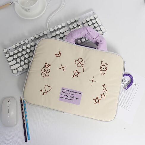 CYee Women Kawaii Preppy حقيبة كمبيوتر محمول عتيقة تحمل حقيبة كمبيوتر محمول غطاء جماليات Cutecore Tablet Liner Pouch (16 بوصة، أرجواني) in Kuwait