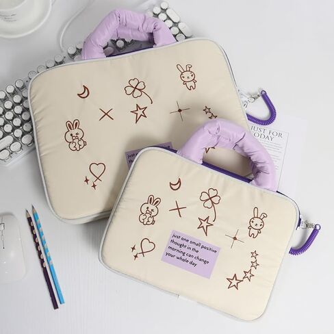 CYee Women Kawaii Preppy حقيبة كمبيوتر محمول عتيقة تحمل حقيبة كمبيوتر محمول غطاء جماليات Cutecore Tablet Liner Pouch (16 بوصة، أرجواني) in Kuwait