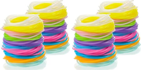 200 Pcs Jelly Bracelets 80's Glow Silicone Jelly Bracelets Girls Women Hair Ties Retro Neon Rainbow Silicone Wristband, Halloween Christmas Disco Party for Adults and Children in Kuwait