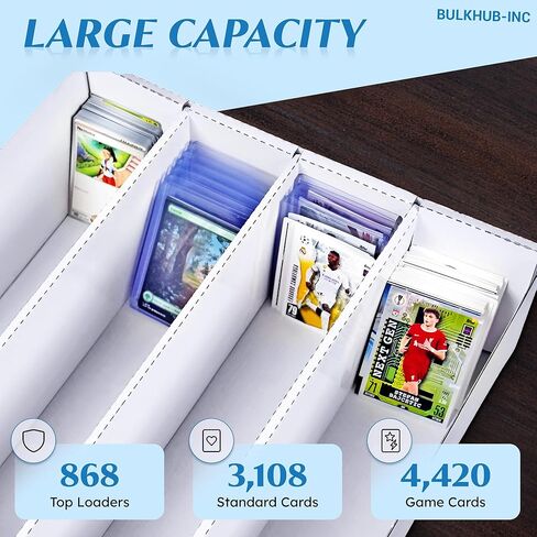 Trading Card Storage Box 3200 Count – Fits Standard Size Sports Cards, TCG, MTG – Cardboard Organizer With Divider – White Bulk Holder Protecting and Organizing Baseball, Soccer, Basketball Game Cards in Saudi Arabia