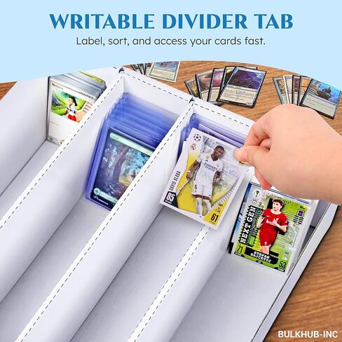 Trading Card Storage Box 3200 Count – Fits Standard Size Sports Cards, TCG, MTG – Cardboard Organizer With Divider – White Bulk Holder Protecting and Organizing Baseball, Soccer, Basketball Game Cards in Saudi Arabia