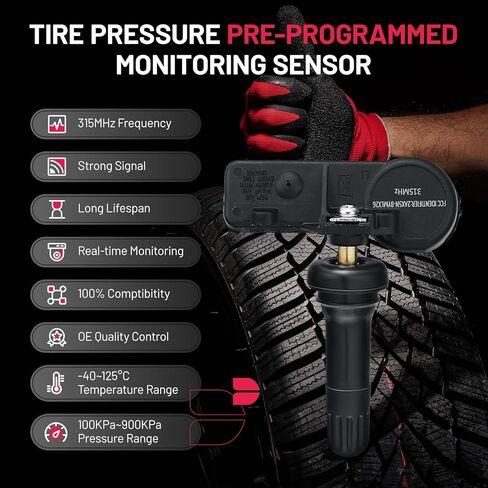 مستشعر TPMS مبرمج من BDFHYK متوافق مع 2004 كاديلاك إسكاليد تشيفري سيلفرادو سوبربان تاهو جي إم سي سييرا يوكون 315 ميجاهرتز يستبدل مستشعر مراقبة ضغط الإطارات # 15136883 25773946 in Saudi Arabia