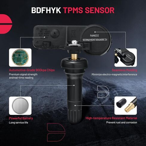 مستشعر TPMS مبرمج من BDFHYK متوافق مع 2004 كاديلاك إسكاليد تشيفري سيلفرادو سوبربان تاهو جي إم سي سييرا يوكون 315 ميجاهرتز يستبدل مستشعر مراقبة ضغط الإطارات # 15136883 25773946 in Saudi Arabia