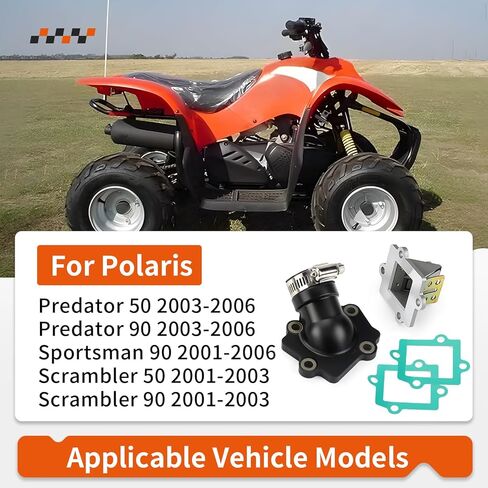 For Polaris Predator Sportsman Scrambler 50 90 Carburetor Intake Manifold Boot w/Reed Valve 2001-2006 0450065 in Saudi Arabia