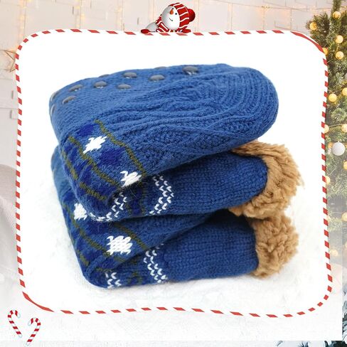 جوارب CaiDieNu Fuzzy Slipper للرجال والنساء مع مقابض، شباشب منزلية شتوية دافئة سميكة غير قابلة للانزلاق جوارب حرارية غامضة in Kuwait