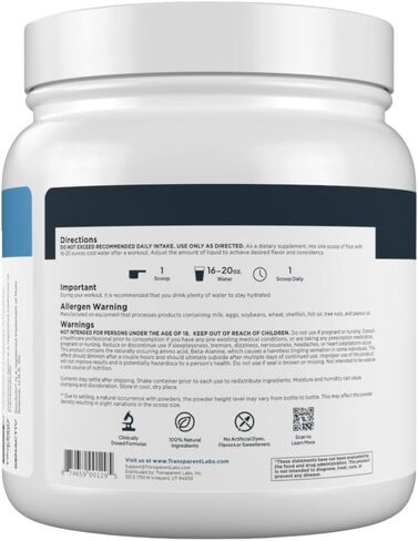 مختبرات شفافة بعد - بناء العضلات للتعافي بعد التمرين مع إل-جلوتامين وبيتا ألانين وبيتا بيور بيتين لا مائي لتعافي العضلات وبناء العضلات - 30 حصة، عصير الليمون بالفراولة in Kuwait