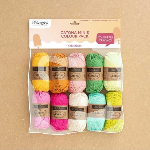 Scheepjes Catona Colour Pack 10x25g - Creamsicle Multi-Color Yarn Set in Saudi Arabia