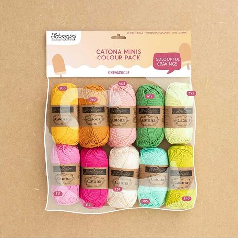 Scheepjes Catona Colour Pack 10x25g - Creamsicle Multi-Color Yarn Set in Saudi Arabia