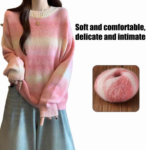 Ball of Yarn Knitting & Crocheting - Hand Dyed Yarns,for Blankets, Scarves, Shawls and Garments,Pink in Saudi Arabia