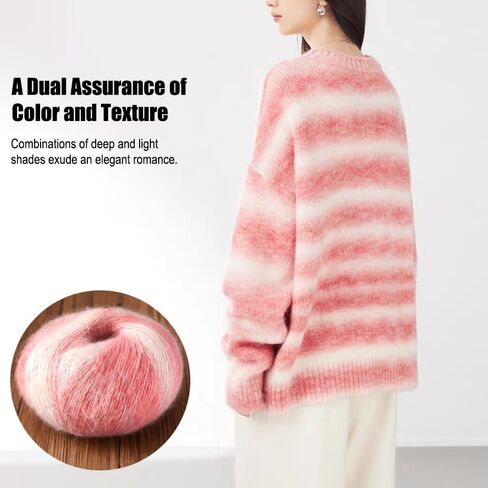 Ball of Yarn Knitting & Crocheting - Hand Dyed Yarns,for Blankets, Scarves, Shawls and Garments,Pink in Saudi Arabia