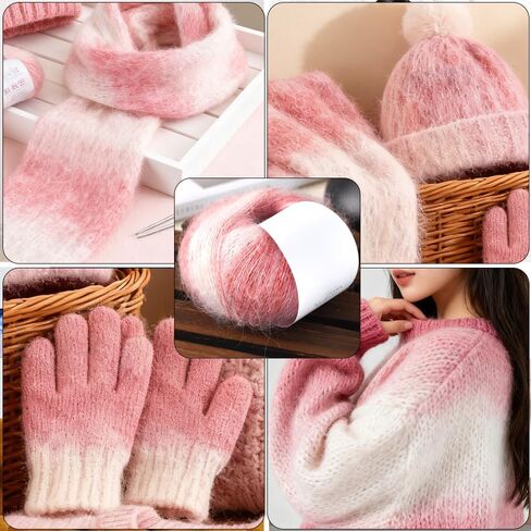 Ball of Yarn Knitting & Crocheting - Hand Dyed Yarns,for Blankets, Scarves, Shawls and Garments,Pink in Saudi Arabia