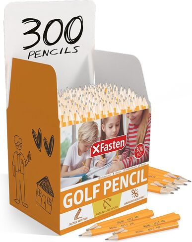 قلم رصاص XFasten Golf بدون ممحاة مجموعة 200 عبوة #2 أقلام رصاص HB للجولف كبيرة الحجم، أقلام رصاص صغيرة سداسية للأطفال، أقلام رصاص قصيرة، نصف أقلام رصاص لألعاب الأطفال المدرسية in Kuwait