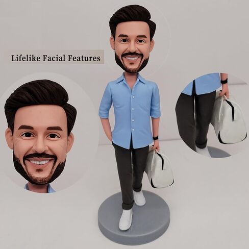 Custom Music Bobble Head Personalized, 6/7/8/9 Inch Handmade Customized Bobblehead Dolls Figurine from Photo Unique Gifts for Boyfriend, Husband, Friends in Saudi Arabia
