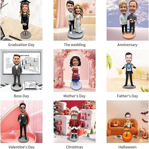 Custom Music Bobble Head Personalized, 6/7/8/9 Inch Handmade Customized Bobblehead Dolls Figurine from Photo Unique Gifts for Boyfriend, Husband, Friends in Saudi Arabia