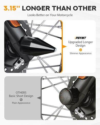 PBYMT Black Front Axle Nut Covers Caps Compatible for Harley Softail Sportster Touring Road King Street Glide 2002-2024 in Kuwait
