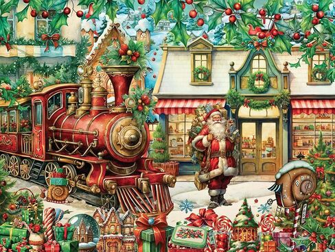 Crown Point Graphics Nativity Scene 500 Piece Jigsaw Puzzle, Artist Marcello Corti, Soft Touch Design, Christmas Religious Puzzles with Baby Jesus in Saudi Arabia