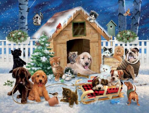 Crown Point Graphics Nativity Scene 500 Piece Jigsaw Puzzle, Artist Marcello Corti, Soft Touch Design, Christmas Religious Puzzles with Baby Jesus in Saudi Arabia