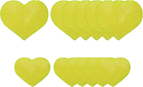 Sequin Heart Iron on Patches Embroidered Sew Sequin Glitter Patch Appliques, Fit for DIY Shoes Hats Backpacks Clothing Repair - (12 Pack, Black, 2 Size) in Saudi Arabia