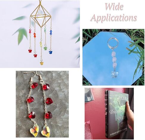 96pcs Faceted Transparent Glass Charms for Jewelry Making Mini Crystal Butterfly Heart Pendants for DIY Earrings Necklaces Bracelet Chain Crafts in Saudi Arabia