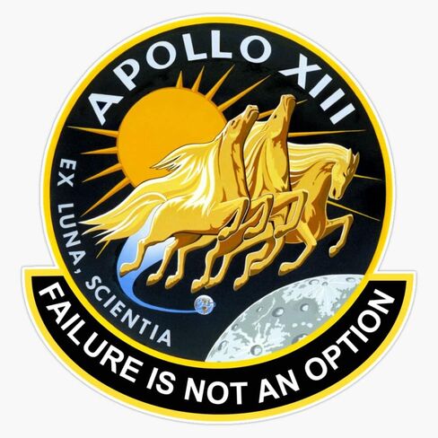 Vision Graphics Apollo 13 Mission Patch - Failure is Not an Option 5" Magnetic Vinyl Sticker Decal in Saudi Arabia