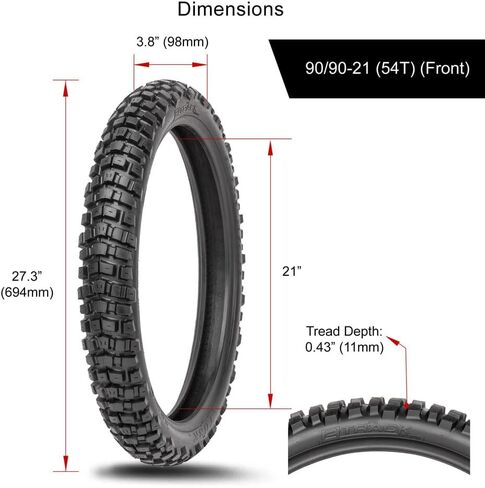 إطار مغامرة Tusk 2Track أمامي 90/90-21 (54T) لـ Kawasaki KLR650 ABS 2022-2024 in Kuwait