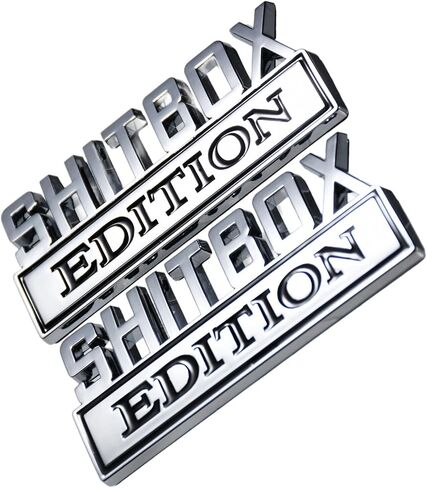2x شارة إصدار SHITBOX صغيرة، شعار SHITBOX، لسيارة بيك اب دراجة نارية ATV UTV، شعار ممتع، شعار السيارة الذي يستنكر ذاتيًا، شعار السيارة الفكاهي in Saudi Arabia