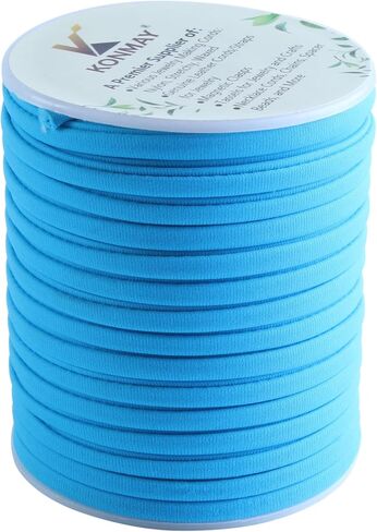 KONMAY 5mm Black Spandex Elastic Cord, 20 Yards for Hair Ties & Sewing in Saudi Arabia
