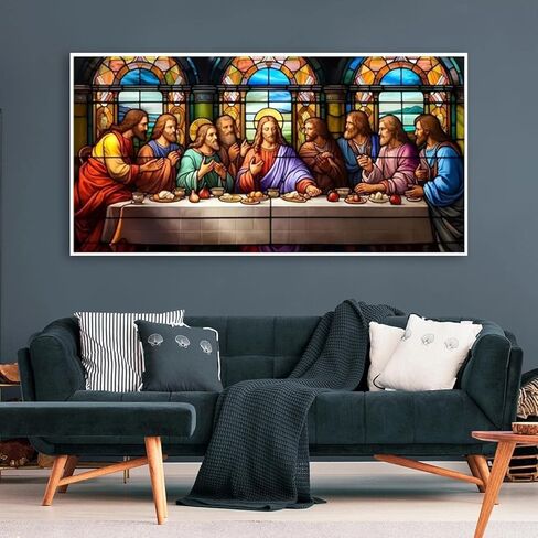 COHAYISY 5D DIY Last Supper Diamond Painting Kits for Adults, Large Size Full Drill Diamond Arts Rhinestone Pasted, DIY Painting Diamond Dot Arts Crafts for Home Wall Decor Gift 31.5 X 15.7inch in Saudi Arabia