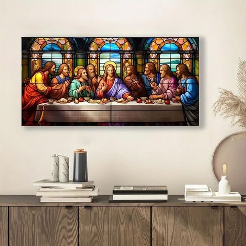 COHAYISY 5D DIY Last Supper Diamond Painting Kits for Adults, Large Size Full Drill Diamond Arts Rhinestone Pasted, DIY Painting Diamond Dot Arts Crafts for Home Wall Decor Gift 31.5 X 15.7inch in Saudi Arabia