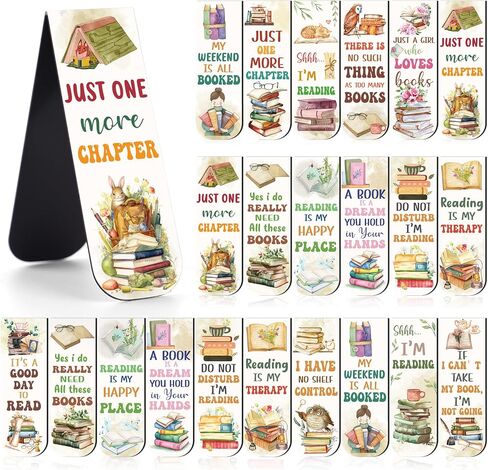 Book Lovers Magnetic Bookmarks - 30 PCs Watercolor Book Marks for Reading Women Bulk Aesthetic Page Markers for Kids Bookish Student Teacher School Office Club Accessories Birthday Gifts in Kuwait