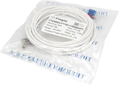 FTARB02 PT100 Type M6 Bolt Head Spring Protected 3 metres FEP Cable RTD Screw Temperature Sensor(1 3B Grade) in Kuwait