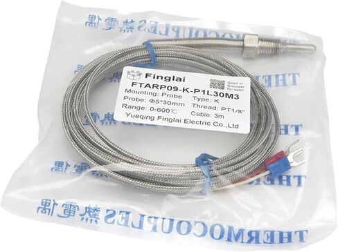 FTARP09 K Type 30mm Probe Length 3 metres Cable thermocouple Temperature Sensor PT1/8 3/8 Thread(PT3 8) in Kuwait