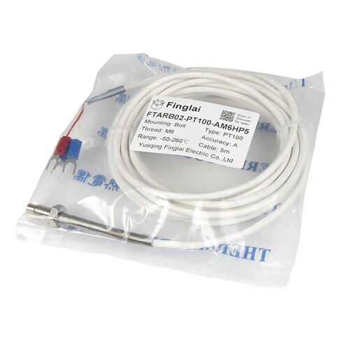 FTARB02 PT100 نوع M6 بولت رئيس الربيع المحمية 5 متر FEP كابل RTD برغي استشعار درجة الحرارة (2B الصف) in Saudi Arabia