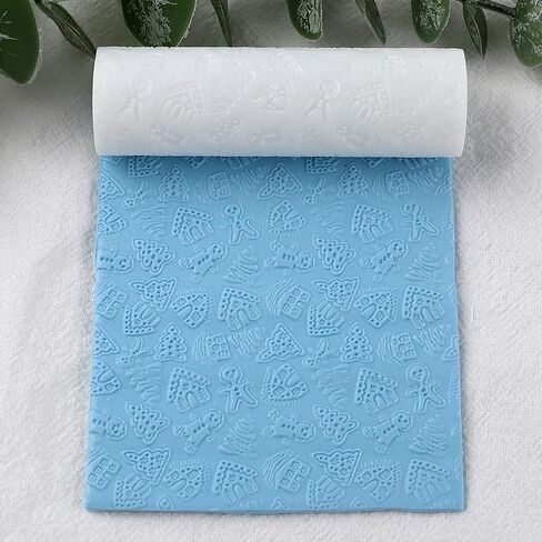 Polymer Clay Christmas Theme Texture Roller Pottery Stamps Clay Roller DIY Tools Embossing Pottery Texture Rollers for Pottery Earrings Jewelry Making DIY Craft Supply (Star) in Saudi Arabia