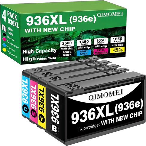 936e 936XL Ink Cartridge With Chip Compatible for HP 936 Ink Cartridges Combo Pack for HP Officejet pro 9125e ink cartridges 9120e 9128e 9130e 9130b 9135e 9110b 9122e Wide Format 9730e Printer in Saudi Arabia