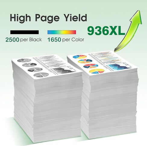 936e 936XL Ink Cartridge With Chip Compatible for HP 936 Ink Cartridges Combo Pack for HP Officejet pro 9125e ink cartridges 9120e 9128e 9130e 9130b 9135e 9110b 9122e Wide Format 9730e Printer in Saudi Arabia