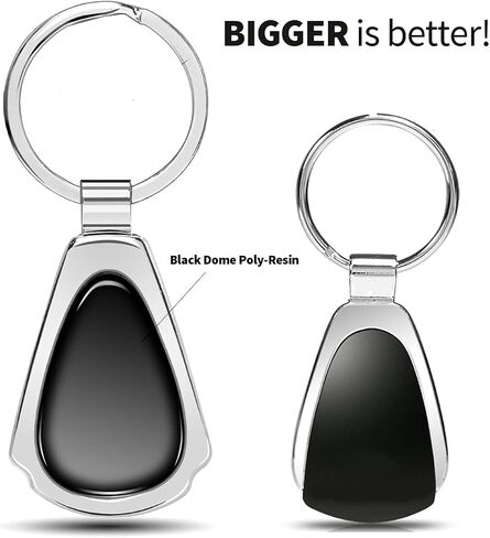 iPick Image for Ford Mustang Tri-Bar Black Dome Metal Teardrop Key Chain in Saudi Arabia