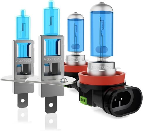 Headlight Bulbs Fit for 2014-2016 Kia Forte,H1 H11 High Low Beam Light Bulbs,Halogen Headlights,300% Brightness,Plug and Play,6000K White,4 Pcs in Saudi Arabia