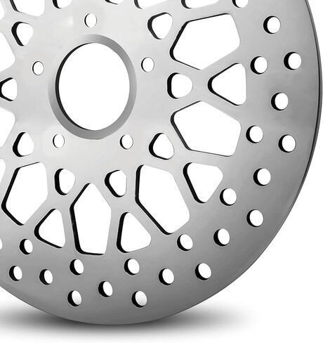 11.8 Mesh Polished Chrome Black Stainless Front Rear rotor + Bolt for Harley Dyna Set 2006-2017 (2-1 Black - 1 Front Rotor) in Saudi Arabia