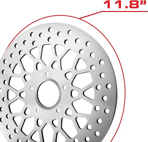 11.8 Mesh Polished Chrome Black Stainless Front Rear rotor + Bolt for Harley Dyna Set 2006-2017 (2-1 Black - 1 Front Rotor) in Saudi Arabia